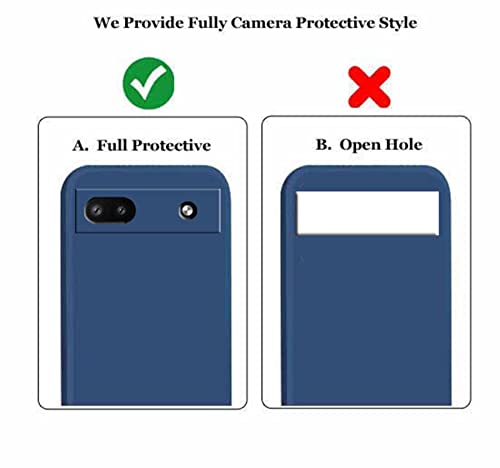 Image of A rtistque Liquid TPU Silicone Matte Shockproof Flexible with Camera Protection Soft Back Cover Case for Google Pixel 6A - Blue