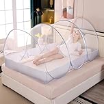 Foldable Mosquito Net, Ultra Light Pop-up Mosquito Net, Portable Camping Tent, Family mosquito net Bed, Adjustable Single Bed Fine Mesh with Zip for Outdoor Travel Home Dorm, Easy Setup, 190*90*90cm