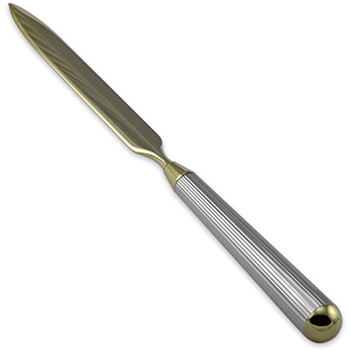 Ouvre-lettre en argent sterling plaqué or au design de ligne épurée pour bureau élégant