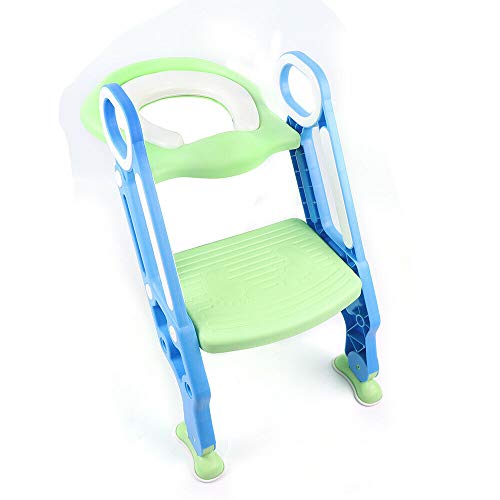 Fetcoi Antislip kinderpotjestrainer met zacht schuimkussen, toilettrainer zitting, meerkleurig, toiletbril voor kinderen… - Afbeelding 8