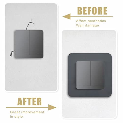 FEZF 2-stück Wandschutzfolie für Lichtschalter und Steckdosen, Schwarz, Drucktaste, EIN-AUS-EIN