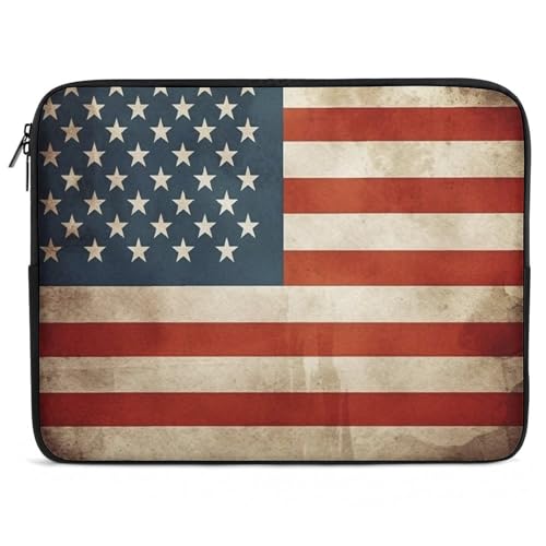 Funda para laptop 13 pulgadas con bandera vintage USA