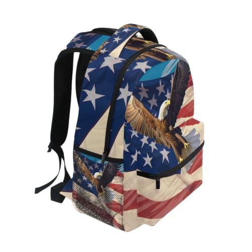 Sac à dos cartable drapeau américain aigle pour élèves - 2