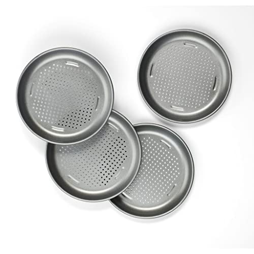 Cuisinart 4 Piece Pizza Pan Set, Mini, Steel Gray #TOP1