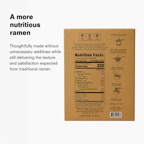 Image of Public Goods Ramen Noodles | Brothless Vegan & Vegetarian Instant Ramen | Healthy, High Protein Asian Noodle | Preservative Free | No Added MSG | Sesame Paste (10 Pack)