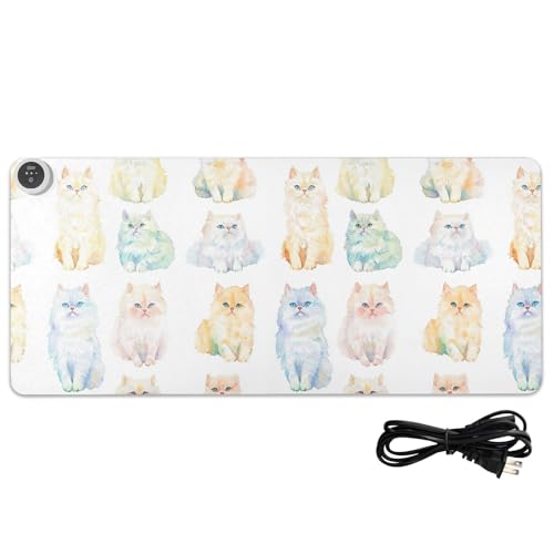 Tapis de souris chauffant contre les mains froides grand format motif chat