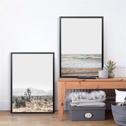 Tableau abstrait paysage désertique sur toile premium, impression nordique haute définition