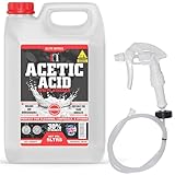 White Vinegar 30% Acetic Acid Glyphosate Free Concentrate 6 x Stronger Than Regular White Vinegar | Cleaning Vinegar, Tough Stain Remover & Natural Weed Killer with Long Hose Trigger (5 Litre)