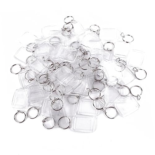 Porte clés acrylique pour photos FRCOLOR : lot de 50 pièces transparentes