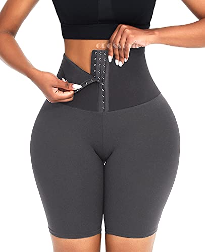 CROSS1946 High Waist Corset Leggings for Women Sauna Sweat Tummy Tuck Body Shaping Postpartum Waist Cincher Shapewear Leggings with Waist Trainer Corset Shaper for Women Pantalones Licras Faja