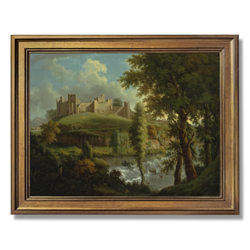 Vintage Castle Framed Canvas Print Oil Paintings Reproduction World Classics