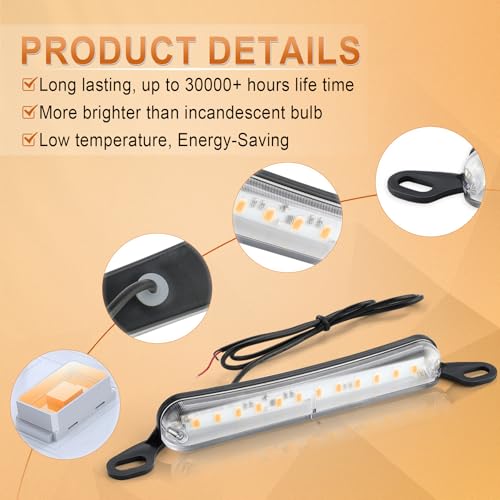 Image of LivTee License Plate Light, Extremely Bright LED License Plate Lights Assembly for Trailer UTV ATV Truck RV Boat, Amber
