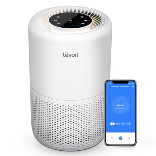 LEVOIT Luftreiniger H13 HEPA Filter für Allergiker, Luftfilter gegen 99,97% von Staub Pollen Gerüche, CADR 170m³/h bis zu 35㎡ Raucherzimmer, Air Purifier Schlafmodus Nachtlicht Timer, App Steuerung