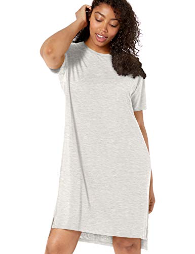 Amazon Essentials Women's Jersey Oversized-Fit Short-Sleeve Pocket T-Shirt Dress (Previously Daily Ritual), Light Grey Heather, Small #TOP2