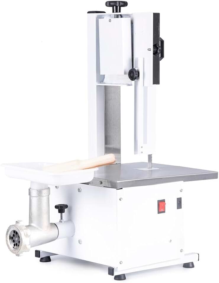 Serra Fita Com Moedor Boca Número 5 Lâmina 1,46mts Semi Inox Delta Grill Bivolt