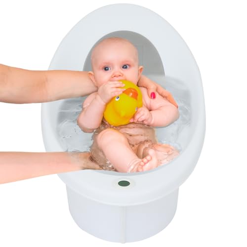 Bañera para Bebé | Tina de Baño para Recién Nacido con Soporte Simple | Tina para Bebé de 0 a 12 meses (Gris)