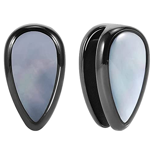KOOBODY Tear Drop - Pesos de acero inoxidable con ópalo para orejas estiradas, dilatadores colgantes, medidores y joyas corporales vendidos como un par de medidores de 5/8 pulgadas Cover