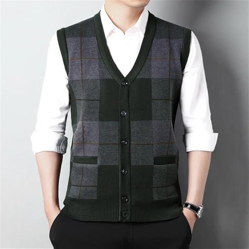 Bollrllr Men's Sweater Winter V-Neck Slim Sweater Vest Fashion Slim Cardigan Knitted Sweater Vest2