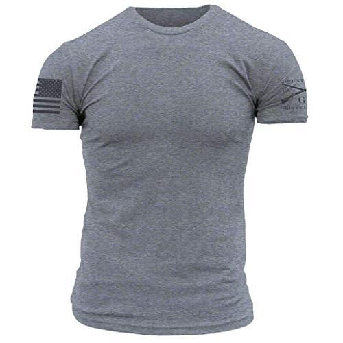 Grunt Style Basic Crew Men's T-Shirt, Color Dark Heather Grey, Size Large