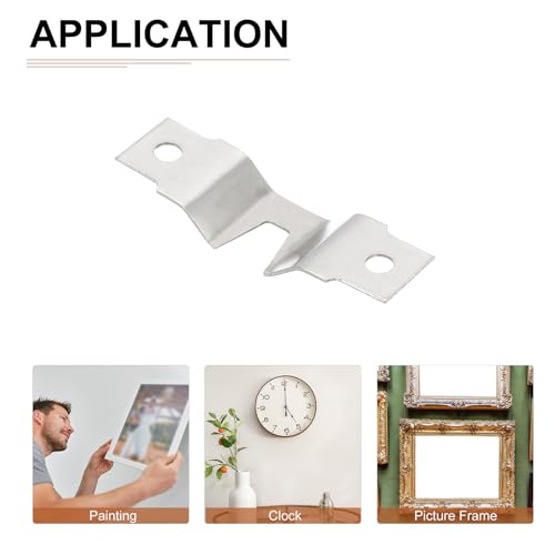 Image of DTGN 47mm x 15mm x 4mm Double Hole Triangle D Ring - Picture Frame Hangers - 10Pcs - Good for Hanging Paintings - Picture Frame Hook Photos - Silver Tone