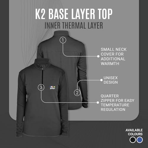 Image of GOKYO K2 Base Layer Thermals Top - Women Functionally Styled with high Spandex Dry fit in 270 GSM for Heat Retention