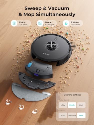 Image of Robot Vacuum and Mop, Upgraded Bagless Robot Vacuum Cleaner with Self-Emptying, 6000Pa Robotic Vacuum with LiDAR Navigation, Smart Mapping, Schedule, App /Alexa Control for Carpet /Pet Hair, Q20 Ultra