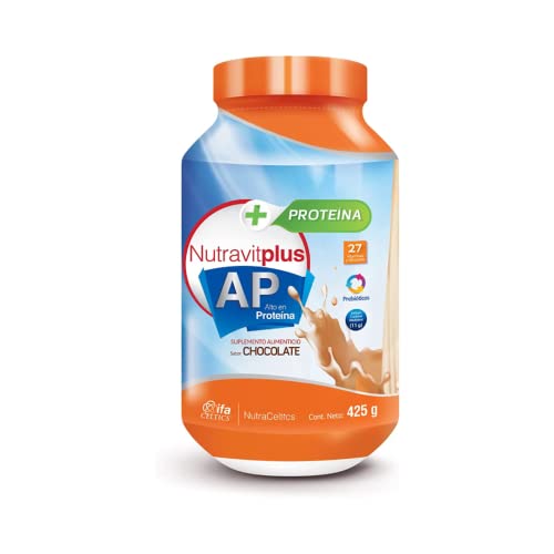 Nutravitplus AP Malteada de Chocolate, Suplemento en Polvo, Alto en Proteina y Aminoacidos, Endulzado, 425g
