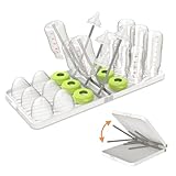YOTIME Baby Bottle Drying Rack with Drainer, Foldable & Space Saving Drying Rack for Baby Bottles, Nipple and Accessories, White