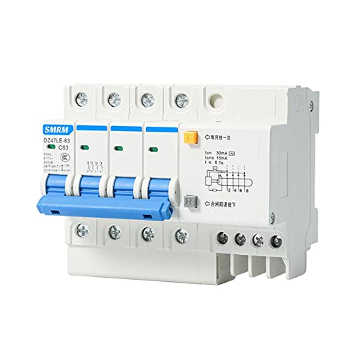 Interrupteur principal triphasé DZ47LE-63a4p disjoncteur différentiel 25V - 3