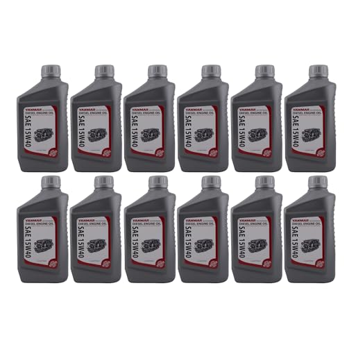 Yanmar Genuine 41540 SAE 15W-40 High Performance Diesel Engine Oil, OEM Yanmar Motor Oil, 1 Quart (0.946 L) Bottle, Case of 12