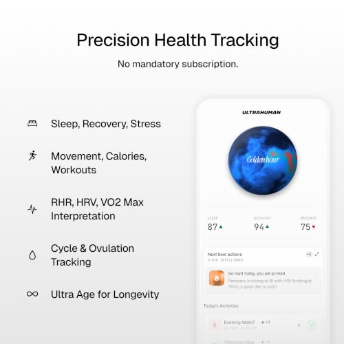 Image of ULTRAHUMAN Ring AIR - Raw Titanium - Size 8 - Smart Ring | No App Subscription Fee | Size First with Sizing Kit | Sleep, Activity & Heart Rate Tracking | Fitness Ring for Men & Women
