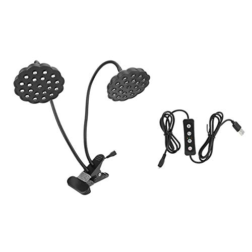 Plant Grow Lamp, 20W LED Dimmable Bendable Dual Head Clip Light Plant Grow Lamp Intelligent Timing for Indoor Garden Flower Show Potted Plant Garden Sowing Farm