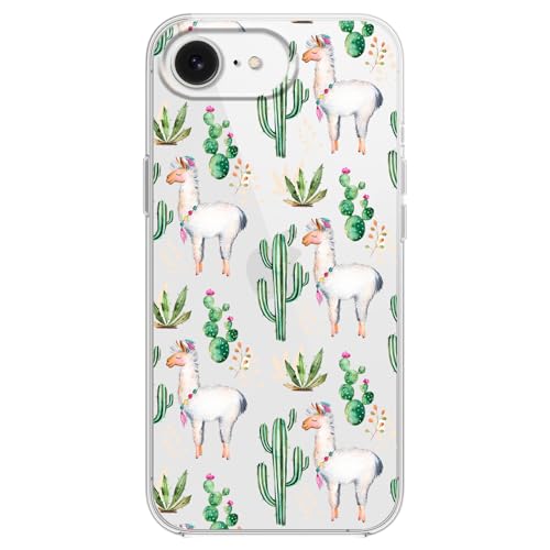 Blingy\'s Schutzhülle für Handyhülle, niedliches Lama-Stil mit Kaktus-Muster, Cartoon-Tier-Design, transparent, weiches TPU, 15,5 cm (6,1 Zoll) (Kaktus-Lama, SE4) Blingy\'s Schutzhülle für Handyhülle, niedliches Lama-Stil mit Kaktus-Muster, Cartoon-Tier-Design, transparent, weiches TPU, 15,5 cm (6,1 Zoll) (Kaktus-Lama, SE4)