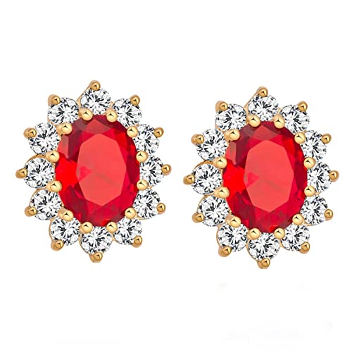 Boucles d'oreilles clous tournesol en plaqué or et zircone pour femme
