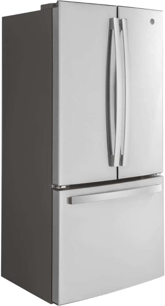 GE GWE19JYLFS French Door Refrigerator, Solid Black on Fridge.com