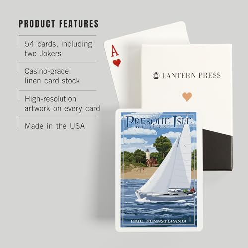 Lantern Press Erie, Pennsylvania, Juego de Naipes Póker miniatura 3