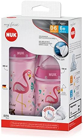 NUK Kit Mamadeira My 1St S1 150Ml S2 300Ml Girl - Rosa 2 Unidades