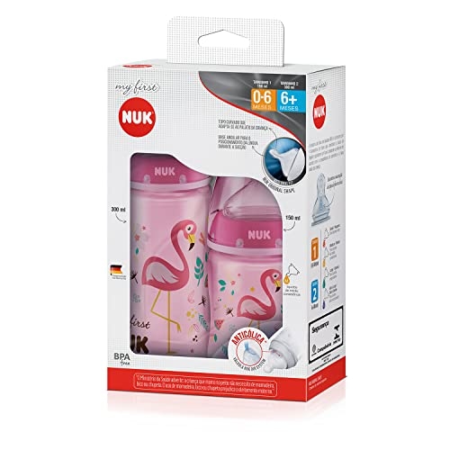 NUK Kit Mamadeira My 1St S1 150Ml S2 300Ml Girl - Rosa 2 Unidades