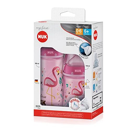 NUK Kit Mamadeira My 1St S1 150Ml S2 300Ml Girl - Rosa 2 Unidades