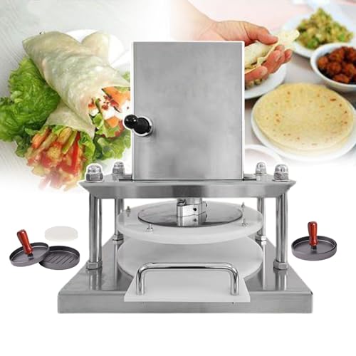 UMJIGF 2000w Pizza Dough Press Machine, Electric Dough Roll Machine with 22cm/25cm Dough Plate, Commercial Pizza Pasta Forming Machine for Home Kitchen, Stainless Steel, Easy to Clean,25cm,22cm