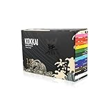 Kokkai Sumi Tattoo Ink, Premium Quality, Precision Medium Viscosity, Rich Hue, Quick Healing, Acrylic-Free, Water-Based, Ready-to-Use Ink for Precision Tattooing (12 Color Pack, 0.5 oz)