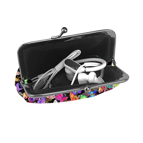 Coin Purse Colorful Butterfly For Women Men Wallet Bag Change Pouch Small Size With Kiss-Lock Clasp Closure Buckle Wallet #TOP3