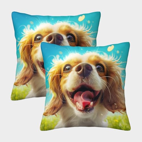 VFKLZCNYR Funda de almohada decorativa con diseño de perro cocker en 3D, para cama, sala de estar, sofá, oficina, 40 x 40 cm