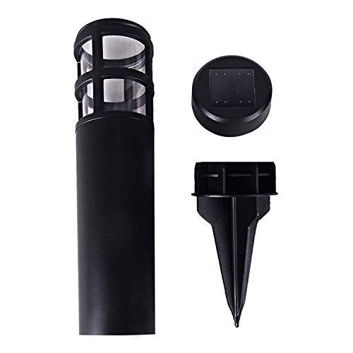 Solar Garden Lights Outdoor - SUNWIND LED Bollard Solar Powered Path Lighting for Patio Pathway Backyard Lawn Landscaping (Black-6 Pack)