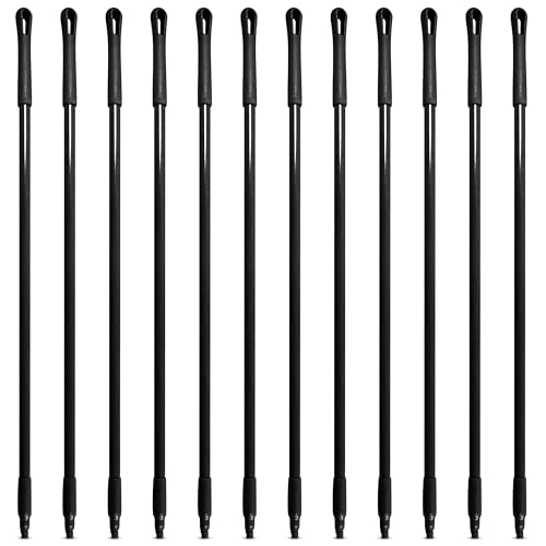 Image of SPARTA 48 inch Fiberglass Replacement Handle with 3 /4 inch Acme Thread Tip, Polyester Veil Reinforced, Hanging Cap, Commercial Cleaning, Black (Pack of 12)