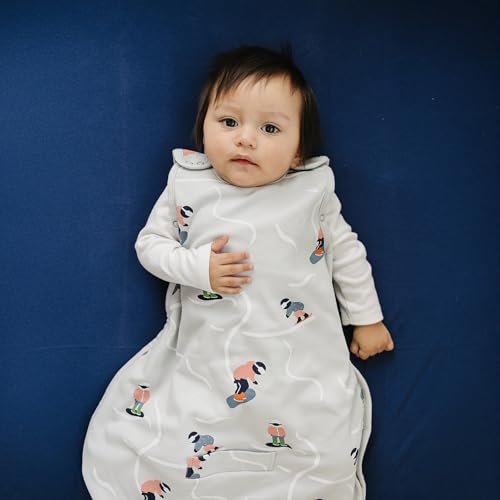 Image of Woolino 4 Season Ultimate Baby Sleep Sack - Merino Wool & Organic Cotton Baby Sleep Bag, Universal Size Wearable Blanket, Adjustable Sleep Sack for Baby 2-24 Months - Snowboarder