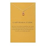 Floruvia Collar de Colgante de Capibara Chapado en Oro de 14K para Mujeres con Mensaje Positivo, Elegante Regalo de Joyería para Novia Hermana Hija en Cumpleaños Graduación