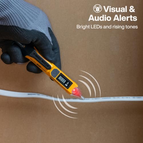 Image of Klein Tools NCVT7 Non-Contact Voltage Tester with LCD Signal Strength Display, 3-Color LED Tip, Audible Alert, 12-1000V AC Detection Range, Backlit Display, Electrical Circuit Detector