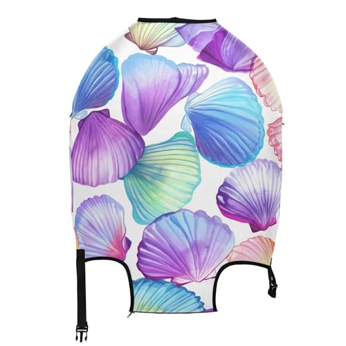 Joisal Colorful Pastel Seashells White Suitcase Covers Luggage Protector Cute Personalized Travel Accessories Suitcase Sleeve Floral, M, Fits 22-24 Inch Case2