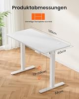 ErGear Höhenverstellbarer Schreibtisch 120x60cm 4-Speicher Geteilte Platte – Ansicht 6